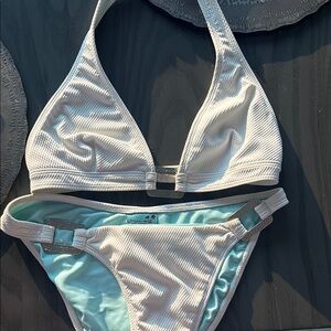 Letarte White Triangle Top and Bottoms - Bikini Set (M)